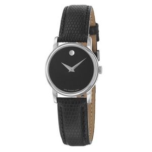 Movado Museum 2100004 Black Dial Leather SS - SOLD